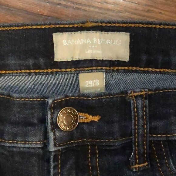 BANANA REPUBLIC Women’s Dark Wash Skinny Denim Low Rise Jeans Sz 8 30/29 - Picture 7 of 8
